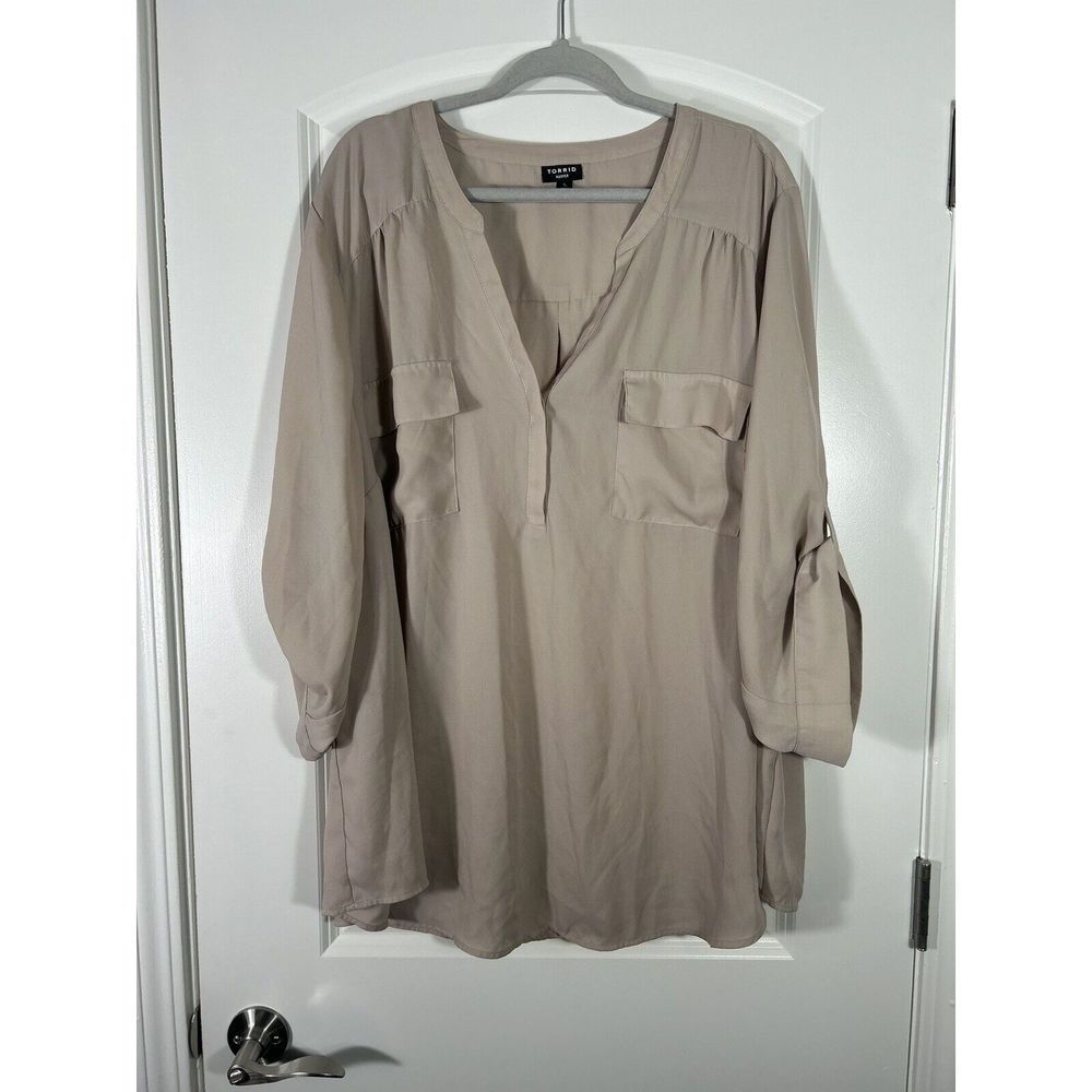Torrid Harper Georgette Pullover 3/4 Sleeve Blouse Top Size 5